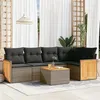Image de vidaXL Salon de Jardin avec Coussins 6 pcs, Canapés de Patio, Ensemble de Meubles, Mobilier de Terrasse Extérieur, Gris 3260037