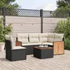 Image de vidaXL Salon de Jardin avec Coussins 6 pcs, Canapés de Patio, Ensemble de Meubles, Mobilier de Terrasse Extérieur, Noir 3260061