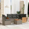 Image de vidaXL Salon de Jardin avec Coussins 6 pcs, Canapés de Patio, Ensemble de Meubles, Mobilier de Terrasse Extérieur, Gris 3260065