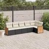 Image de vidaXL Salon de Jardin avec Coussins 6 pcs, Canapés de Patio, Ensemble de Meubles, Mobilier de Terrasse Extérieur, Noir 3260068