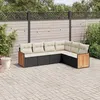 Image de vidaXL Salon de Jardin avec Coussins 6 pcs, Canapés de Patio, Ensemble de Meubles, Mobilier de Terrasse Extérieur, Noir 3260082