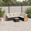 Image de vidaXL Salon de Jardin avec Coussins 7 pcs, Canapés de Terrasse, Ensemble de Meubles de Patio, Mobilier d'Extérieur, Noir 3260089