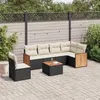 Image de Salon de jardin modulable Vidaxl 6 personnes noir resine tressee 62 x 62 x 69 7 pieces