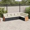 Image de vidaXL Salon de Jardin avec Coussins 7 pcs, Canapés de Terrasse, Ensemble de Meubles de Patio, Mobilier d'Extérieur, Noir 3260110