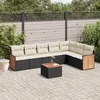 Image de vidaXL Salon de Jardin avec Coussins 8 pcs, Canapés de Terrasse, Ensemble de Meubles de Patio, Mobilier d'Extérieur, Noir 3260117