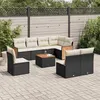 Image de vidaXL Salon de Jardin avec Coussins 9 pcs, Canapés de Terrasse, Ensemble de Meubles de Patio, Mobilier d'Extérieur, Noir 3260131