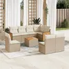 Image de Salon de jardin modulable Vidaxl rotin beige 9 pieces x 59 x 69 8 personnes