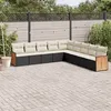Image de Salon de jardin modulable vidaxl 9 pieces 9 personnes noir 62 x 62 x 69 cm rotin