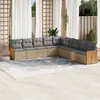 Image de vidaXL Salon de Jardin avec Coussins 9 pcs, Canapés de Patio, Ensemble de Meubles, Mobilier de Terrasse Extérieur, Beige 3260141