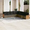 Image de vidaXL Salon de Jardin avec Coussins 9 pcs, Canapés de Patio, Ensemble de Meubles, Mobilier de Terrasse Extérieur, Gris 3260142