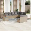 Image de vidaXL Salon de Jardin avec Coussins 10 pcs, Canapés de Terrasse, Ensemble de Meubles de Patio, Mobilier d'Extérieur, Beige 3260155
