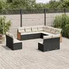 Image de vidaXL Salon de Jardin avec Coussins 11 pcs, Canapés de Patio, Ensemble de Meubles, Mobilier de Terrasse Extérieur, Noir 3260166