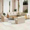 Image de Salon de jardin modulable Vidaxl rotin beige 12 pieces x 59 x 69 11 personnes