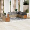 Image de vidaXL Salon de Jardin avec Coussins 9 pcs, Canapés de Patio, Ensemble de Meubles, Mobilier de Terrasse Extérieur, Beige 3260183