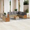 Image de Salon de jardin modulable vidaxl 9 personnes beige rotin 62 x 62 x 69 cm 10 pieces