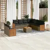 Image de Salon de jardin modulable Vidaxl rotin gris 10 pieces x 59 x 69 9 personnes