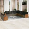 Image de vidaXL Salon de Jardin avec Coussins 11 pcs, Canapés de Terrasse, Ensemble de Meubles de Patio, Mobilier d'Extérieur, Gris 3260212
