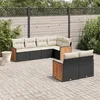 Image de vidaXL Salon de Jardin avec Coussins 7 pcs, Canapés de Patio, Ensemble de Meubles, Mobilier de Terrasse Extérieur, Noir 3260222
