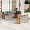 Image de vidaXL Salon de Jardin avec Coussins 7 pcs, Canapés de Patio, Ensemble de Meubles, Mobilier de Terrasse Extérieur, Beige 3260225