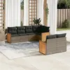 Image de Salon de jardin modulable Vidaxl resine tressee 7 pieces 7 personnes 62 x 62 x 69 gris