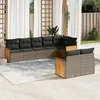 Image de vidaXL Salon de Jardin avec Coussins 8 pcs, Canapés de Patio, Ensemble de Meubles, Mobilier de Terrasse Extérieur, Gris 3260233