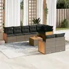 Image de vidaXL Salon de Jardin avec Coussins 9 pcs, Canapés de Patio, Ensemble de Meubles, Mobilier de Terrasse Extérieur, Gris 3260240