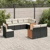 Image de Salon de jardin modulable vidaxl rotin noir 8 personnes 62 x 62 x 69 cm 8 pieces