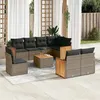 Image de vidaXL Salon de Jardin avec Coussins 9 pcs, Canapés de Patio, Ensemble de Meubles, Mobilier de Terrasse Extérieur, Gris 3260254
