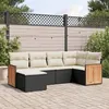 Image de vidaXL Salon de Jardin avec Coussins 6 pcs, Canapés de Patio, Ensemble de Meubles, Mobilier de Terrasse Extérieur, Noir 3260257