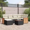 Image de Salon de jardin modulable vidaxl 7 pieces resine tressee noir 62 x 62 x 69 6 personnes
