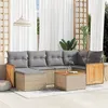 Image de vidaXL Salon de Jardin avec Coussins 7 pcs, Canapés de Patio, Ensemble de Meubles, Mobilier de Terrasse Extérieur, Beige 3260267