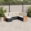 Image de vidaXL Salon de Jardin avec Coussins 7 pcs, Canapés de Patio, Ensemble de Meubles, Mobilier de Terrasse Extérieur, Noir 3260285