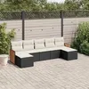 Image de vidaXL Salon de Jardin avec Coussins 7 pcs, Canapés de Patio, Ensemble de Meubles, Mobilier de Terrasse Extérieur, Noir 3260313