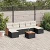 Image de Salon de jardin modulable vidaxl resine tressee noir 8 pieces 62 x 55 x 69 cm 7 personnes