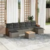 Image de Salon de jardin modulable vidaxl gris 8 pieces resine tressee 62 x 55 x 69 cm 7 personnes