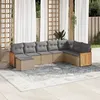 Image de vidaXL Salon de Jardin avec Coussins 8 pcs, Canapés de Patio, Ensemble de Meubles, Mobilier de Terrasse Extérieur, Beige 3260330
