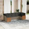 Image de vidaXL Salon de Jardin avec Coussins 7 pcs, Canapés de Patio, Ensemble de Meubles, Mobilier de Terrasse Extérieur, Gris 3260352