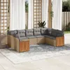 Image de vidaXL Salon de Jardin avec Coussins 9 pcs, Canapés de Patio, Ensemble de Meubles, Mobilier de Terrasse Extérieur, Beige 3260358