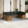 Image de vidaXL Salon de Jardin avec Coussins 9 pcs, Canapés de Patio, Ensemble de Meubles, Mobilier de Terrasse Extérieur, Gris 3260359