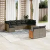 Image de vidaXL Salon de Jardin avec Coussins 9 pcs, Canapés de Patio, Ensemble de Meubles, Mobilier de Terrasse Extérieur, Gris 3260373