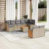 Image de Salon de jardin modulable vidaxl rotin 10 pieces 9 personnes 62 x 62 x 69 cm beige
