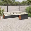 Image de vidaXL Salon de Jardin avec Coussins 9 pcs, Canapés de Terrasse, Ensemble de Meubles de Patio, Mobilier d'Extérieur, Noir 3260383