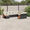 Image de vidaXL Salon de Jardin avec Coussins 10 pcs, Canapés de Terrasse, Ensemble de Meubles de Patio, Mobilier d'Extérieur, Noir 3260397