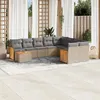 Image de vidaXL Salon de Jardin avec Coussins 10 pcs, Canapés de Terrasse, Ensemble de Meubles de Patio, Mobilier d'Extérieur, Beige 3260400