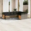 Image de Salon de jardin modulable Vidaxl gris resine tressee 10 pieces 62 x 62 x 69 cm 9 personnes