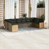 Image de Salon de jardin modulable vidaxl 10 pieces gris 10 personnes 62 x 62 x 69 cm resine tressee