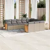 Image de vidaXL Salon de Jardin avec Coussins 10 pcs, Canapés de Patio, Ensemble de Meubles, Mobilier de Terrasse Extérieur, Beige 3260421