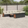 Image de vidaXL Salon de Jardin avec Coussins 11 pcs, Canapés de Patio, Ensemble de Meubles, Mobilier de Terrasse Extérieur, Noir 3260425