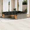Image de vidaXL Salon de Jardin avec Coussins 11 pcs, Canapés de Patio, Ensemble de Meubles, Mobilier de Terrasse Extérieur, Beige 3260582