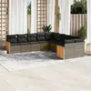 Image de Salon de jardin modulable Vidaxl rotin gris 10 pieces x 59 x 69 10 personnes